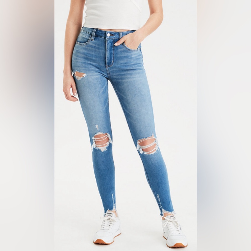 American Eagle Hi-Rise Distressed Jeggings